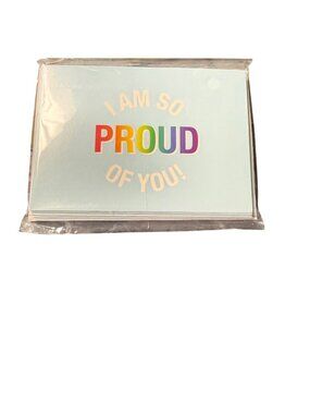 I Am So Proud Of You Note Cards With Envelopes 5" x 3.5" Rainbow Design 8 Count